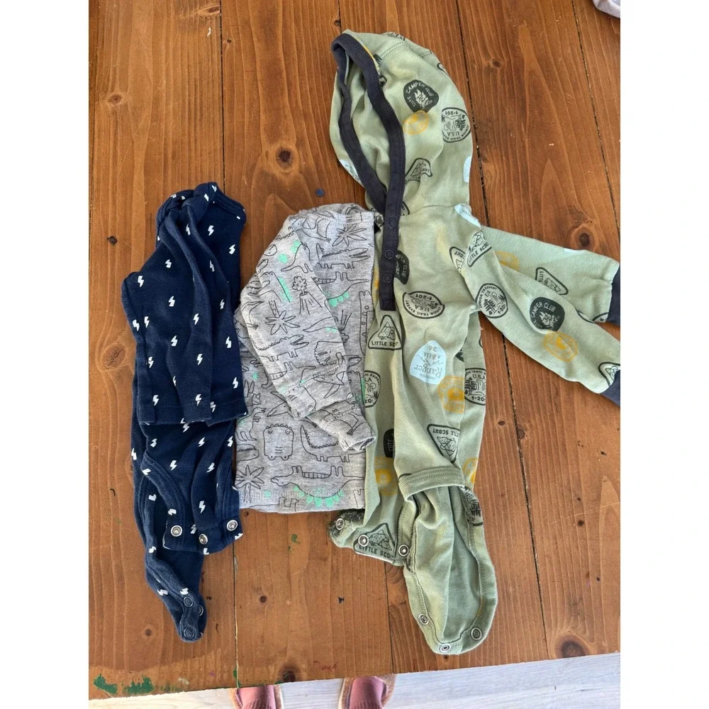 Carter's Baby Boys 3 Piece Outfit 6 Months Bodysuits Long Sleeve Tops Hooded‎